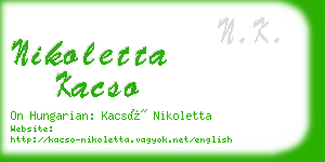 nikoletta kacso business card